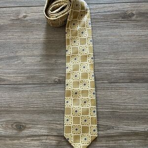 XMI Platinum Gold Patterned Men's Silk Tie